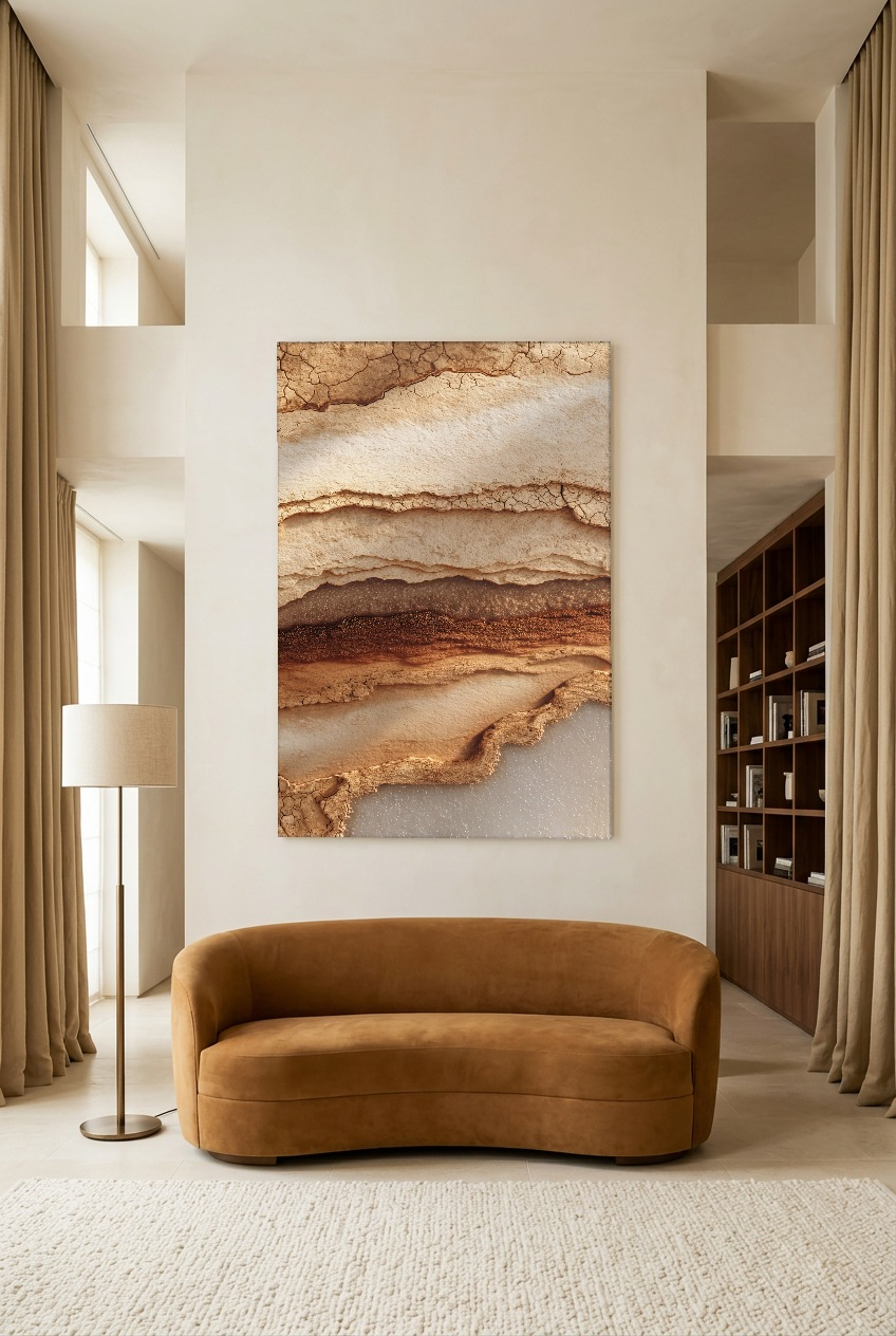 Les Strates de l’Ocre — unframed poster in a reading room