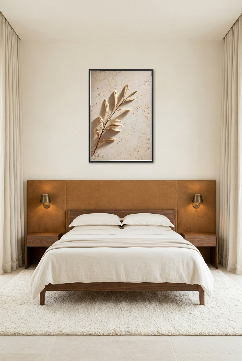 Le Rameau Blond — poster in a black frame in a bedroom