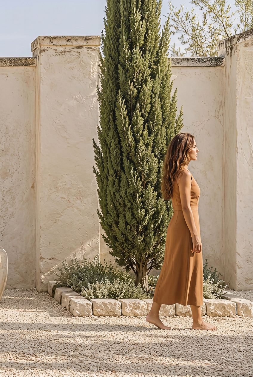 The Lone Cypress — the Mediterranean scene of the poster, life-size