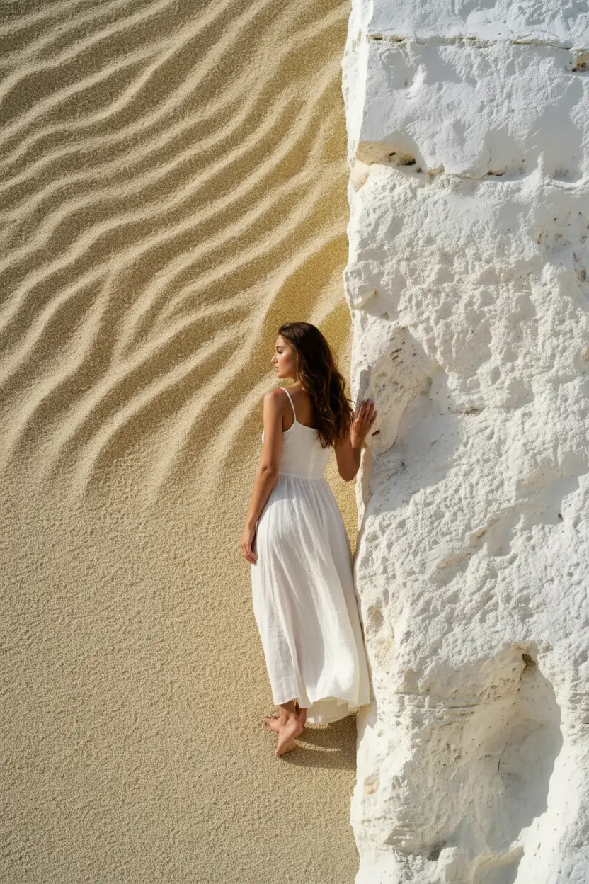 The Border — Minimalist sand golden mineral texture wall poster