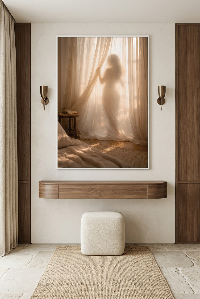 Le Voile du Matin — Poster im weißen Rahmen in einem Eingangsbereich