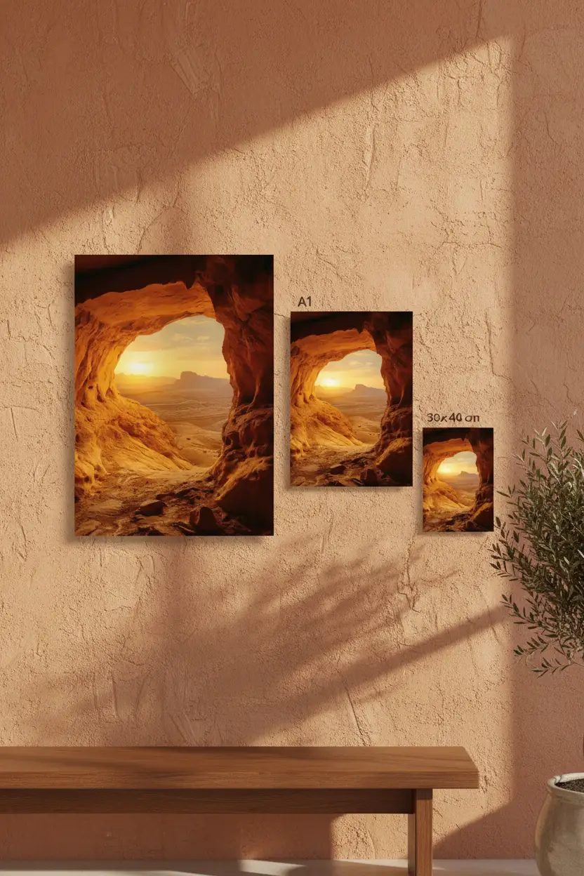 Horizon Fire — Minimalist Orange Sun Wall Poster