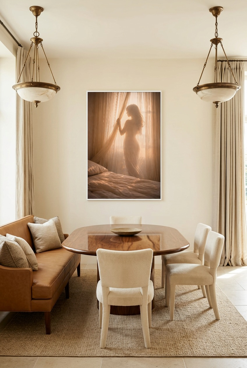 Le Réveil Doré — Poster im weißen Rahmen im Esszimmer