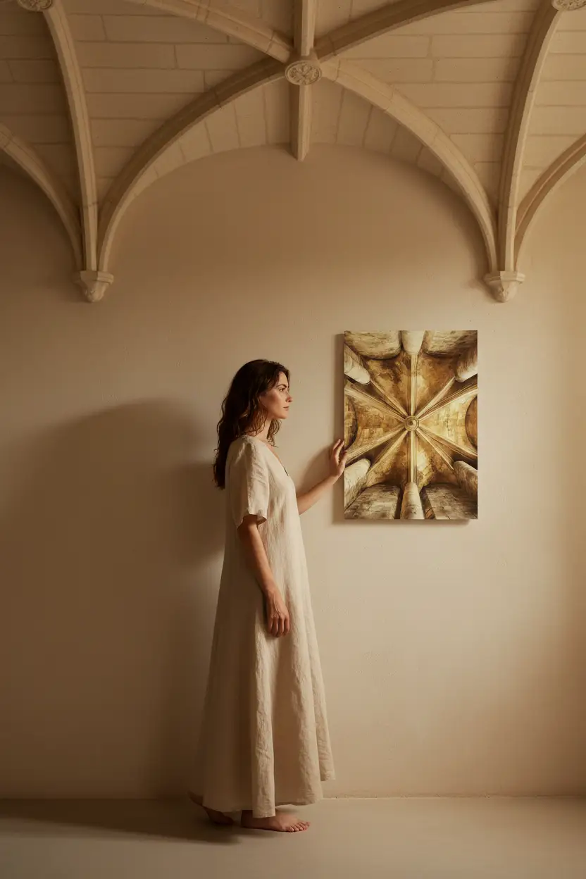 La Voûte Céleste — Póster minimalista de pared oro marfil bóveda