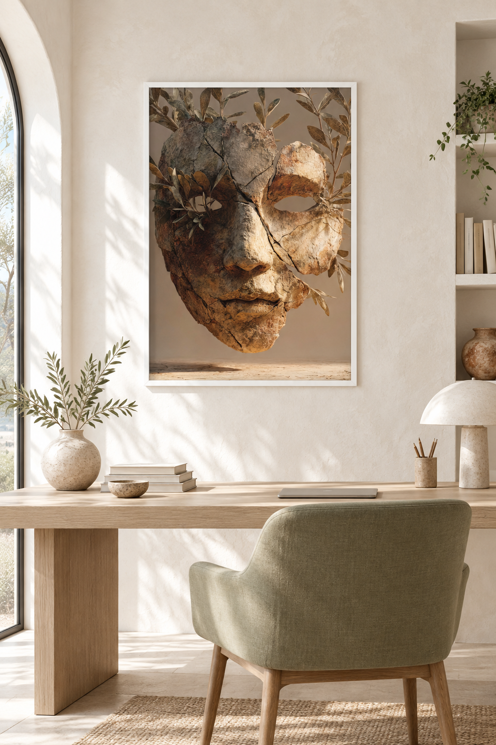Het Gebroken Masker met witte lijst