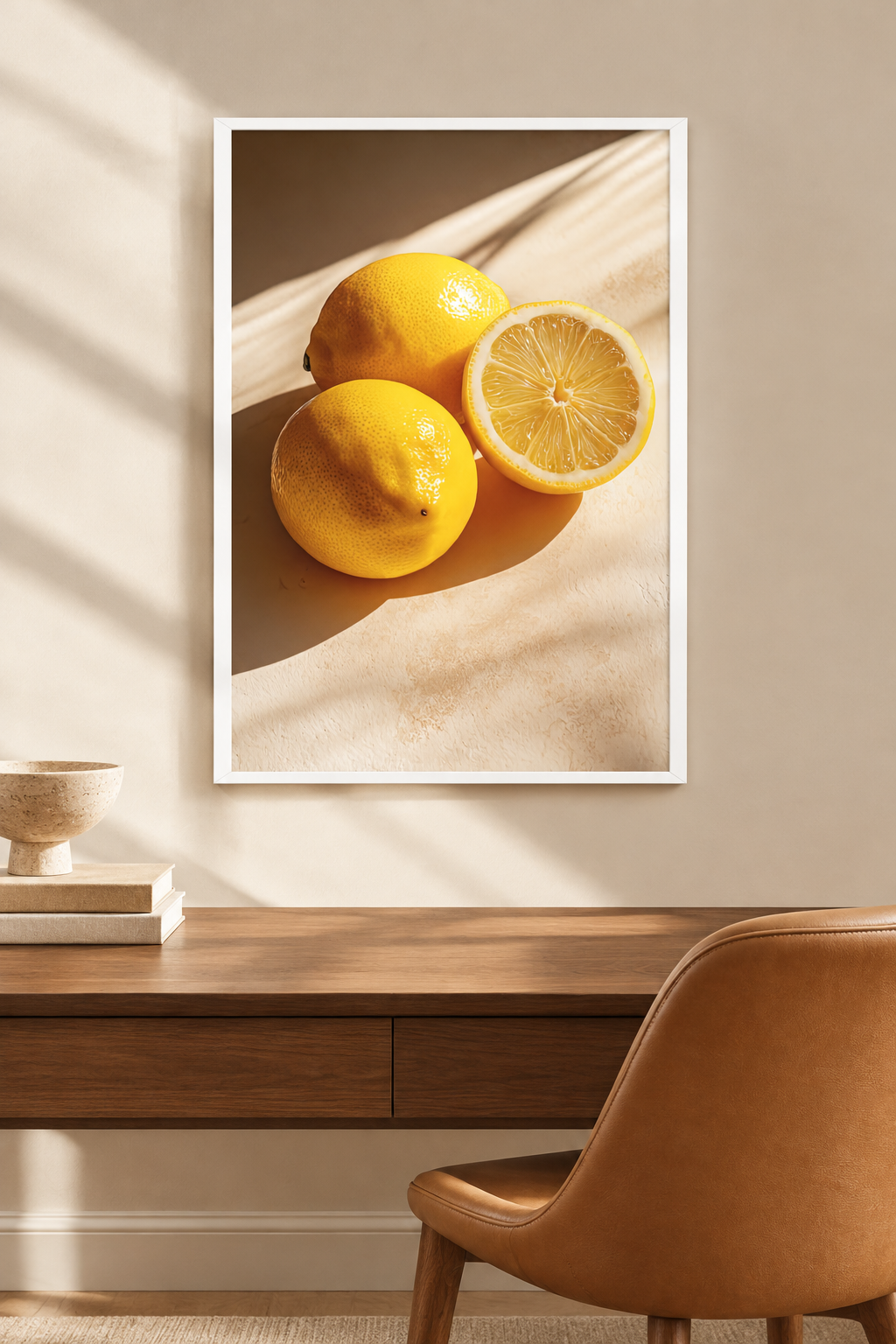 De Citroenen in de Zon met witte lijst in een werkkamer