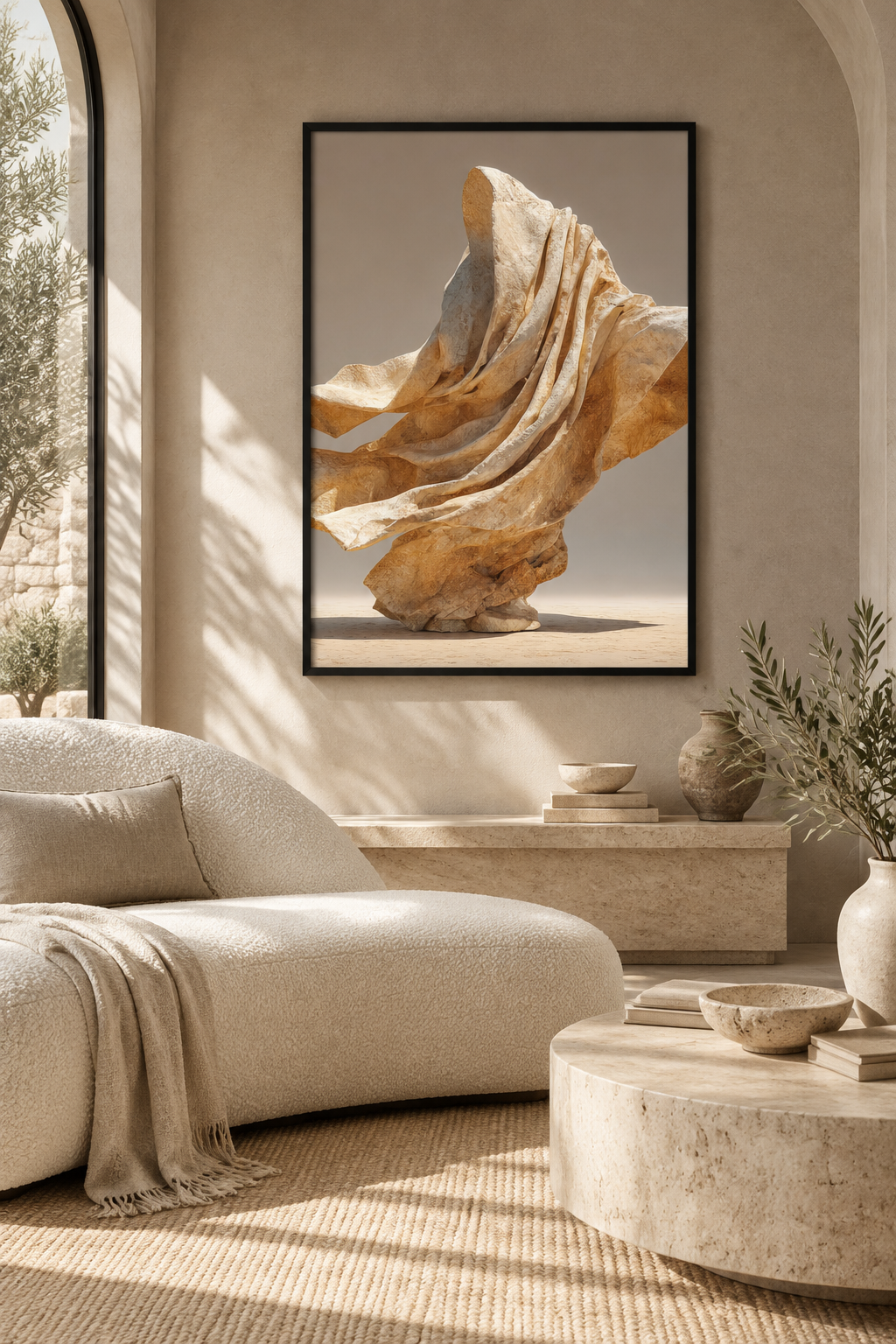The Drape in the Wind with a black frame