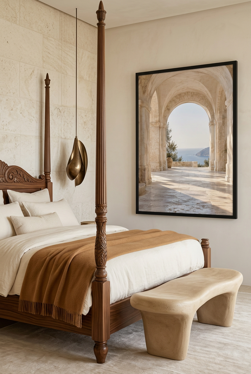 The Open Vault — poster in a black frame in a bedroom