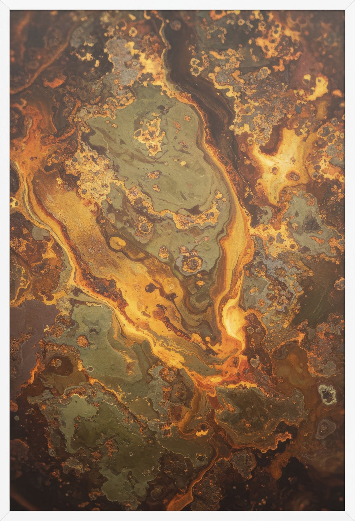 Golden Veins — poster in a white frame, front view