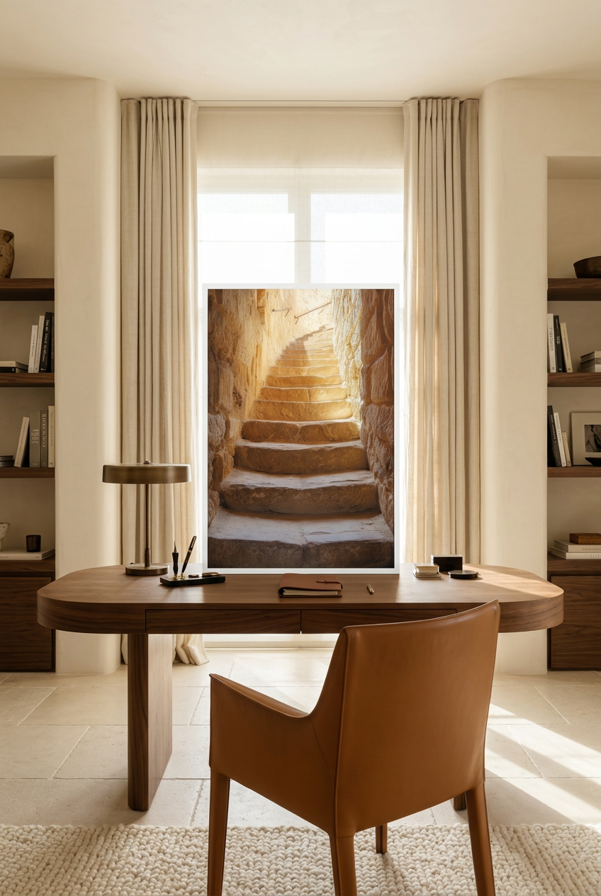 Towards the Light — unframed poster in a home office