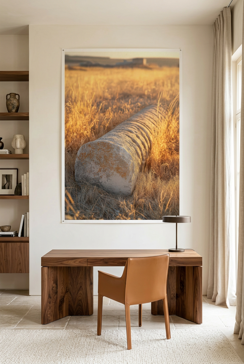 Golden Remains — unframed poster in a home office
