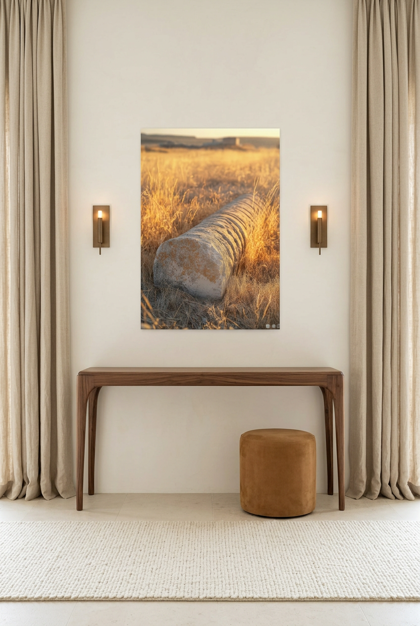 Golden Remains — unframed poster in an entryway