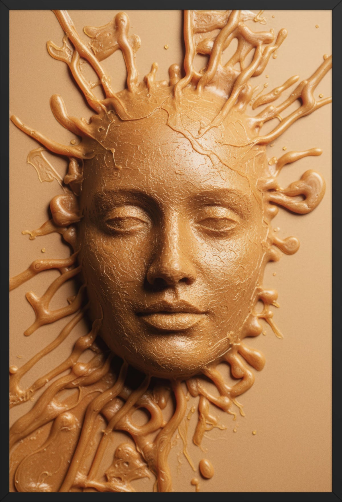 Wax Face — poster in a black frame, front view