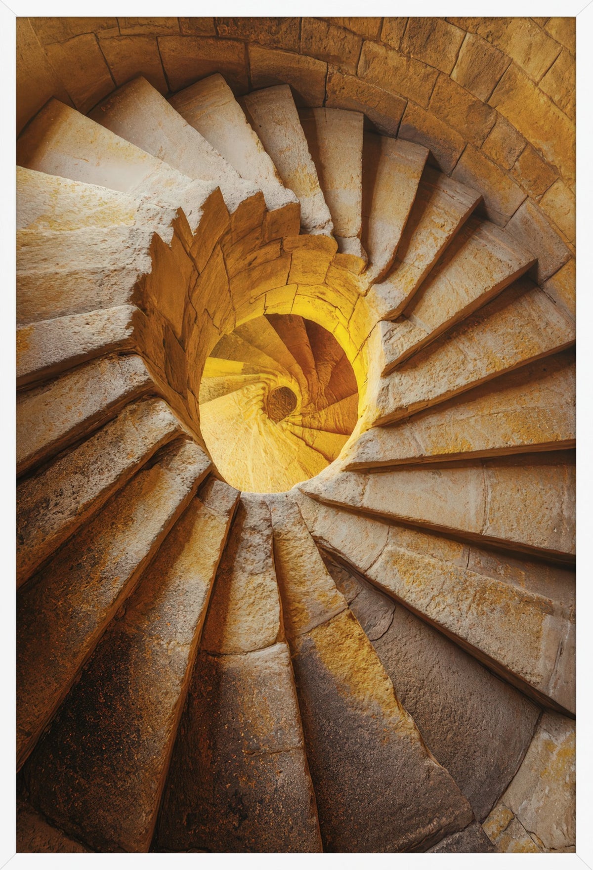 Golden Vortex — poster in a white frame, front view
