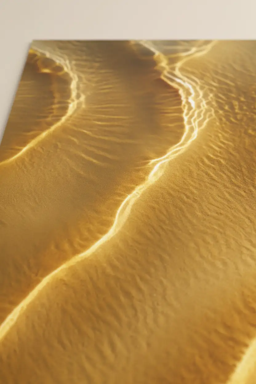 L’Or Du Désert — Affiche Murale Minimaliste Sable Doré Et Dunes Sculptées Sous Lumière Rasante — affiche murale minimaliste | Cassili-home