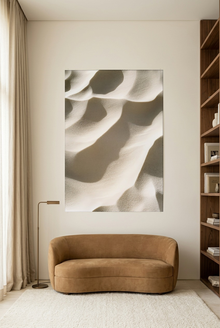 Les Vagues de Sable — Poster ohne Rahmen in einem Lesezimmer