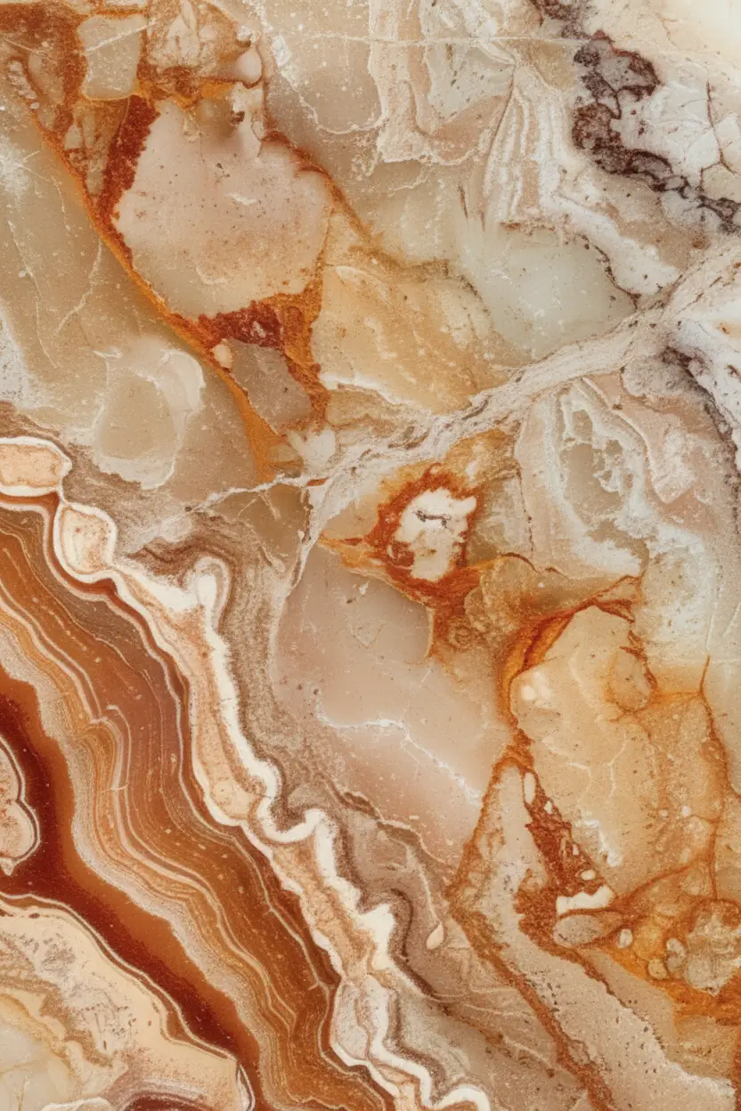 L’Onyx Brûlé — Affiche Murale Minimaliste Terracotta et Beige Texture Minérale Dorée — affiche murale minimaliste | Cassili-home