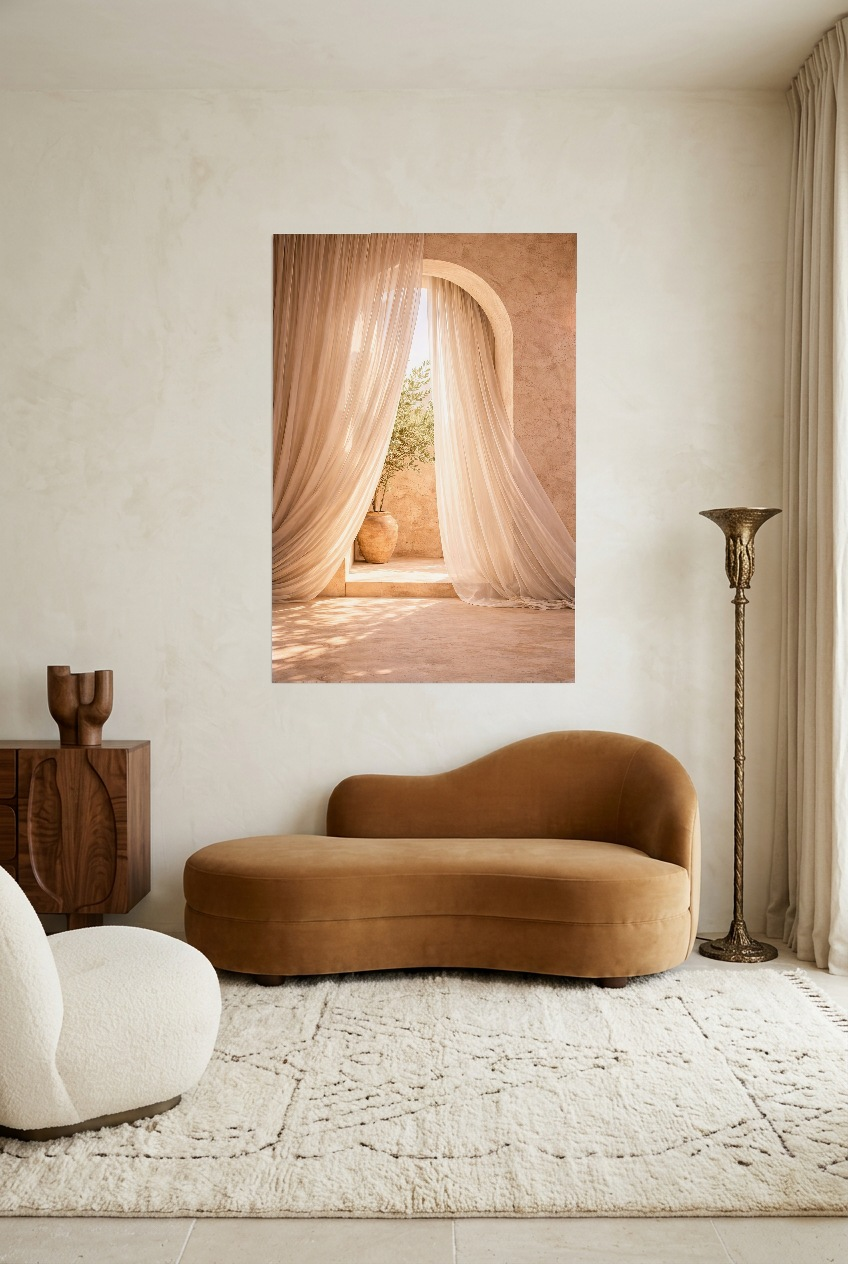 Lumière Voilée — poster zonder lijst in een woonkamer